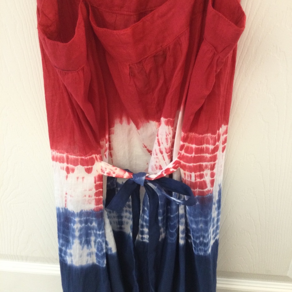 Boho Red White & Blue Cotton top NWT